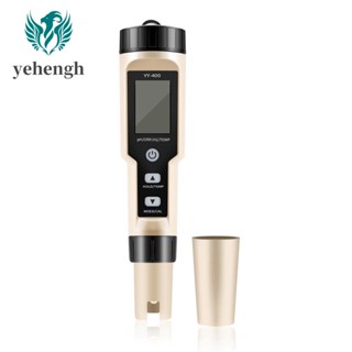 4 in 1 YY-400 PH/ORP/H2&amp;TEM เครื่องวัดความเข้มข้นไอออนไฮโดรเจนดิจิทัล สําหรับสระว่ายน้ํา ตู้ปลา