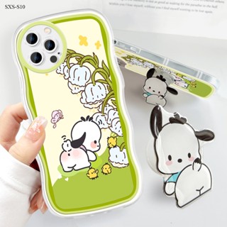 Samsung Galaxy S20 S10 FE Plus Ultra 5G เคสซัมซุง สำหรับ Case Cartoon Pochacco Wavy Bracket เคส เคสโทรศัพท์ เคสมือถือ Full Cover Soft Phone Cases Casing