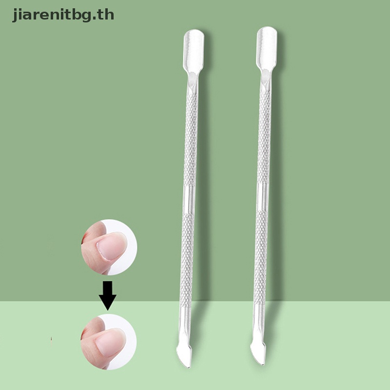 RENBG Double Cuticle Pusher ทําความสะอาดเล็บ Gouges ช้อนเล็บ Pedicure เครื่องมือ TH