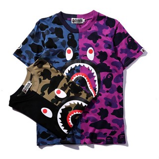 เสื้อยืดแขนสั้น พิมพ์ลายพราง BAPE A Bathing Ape street สําหรับผู้ชาย และผู้หญิง