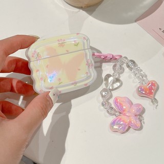 เคสหูฟังบลูทูธไร้สาย ซิลิโคนนิ่ม ลายดอกไม้ ผีเสื้อ สําหรับ apple airpods รุ่น pro 1 2 3