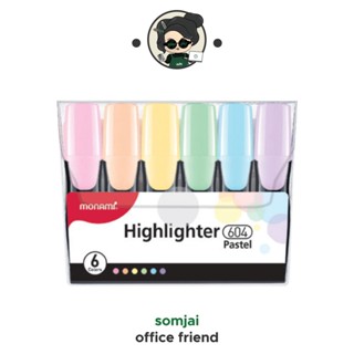 Monami ปากกาเน้นข้อความ ชุด 6 สี รุ่น Grande 604 Pastel