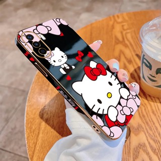 เคสโทรศัพท์มือถือ แบบนิ่ม ลายการ์ตูนคิตตี้ ขอบสี่เหลี่ยม หรูหรา สําหรับ Huawei Nova 8i 9 SE Pro Nova Y90 Y70 Plus