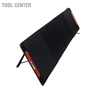  Tool Center ชุดเครื่องชาร์จแผงโซลาร์เซลล์แบบพกพา 4 พับ 200W 18V เครื่องชาร์จแผงโซลาร์เซลล์แบบพับได้สำหรับโทรศัพท์แล็ปท็อป