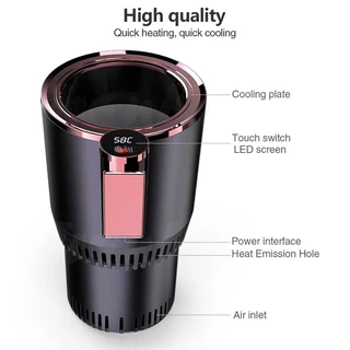 2 in 1 แก้วทําความร้อน ทําความเย็น และทําความร้อน แบบพกพา ขนาดเล็ก 12V สําหรับรถยนต์