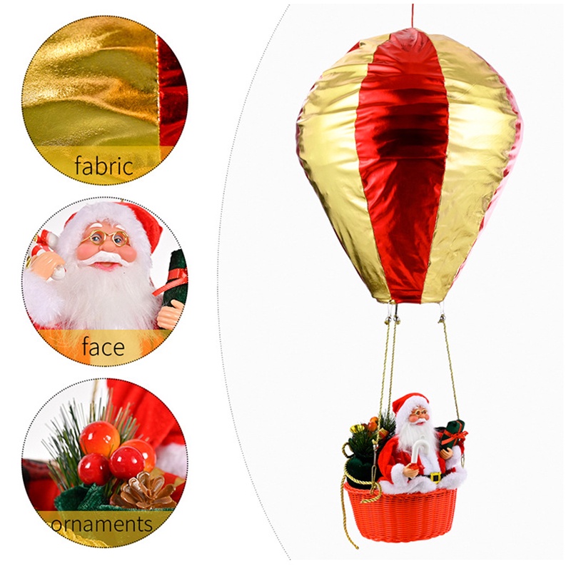 สีสัน Hot Air บอลลูน Santa Claus Xmas ตกแต่งงานแต่งงาน Shop Mall Atrium แขวนตกแต่งวันเกิด Party Deco