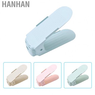 Hanhan Double Layer Shoe Holder  Adjustable Shoe Rack Space Saving Handle Design  for Home