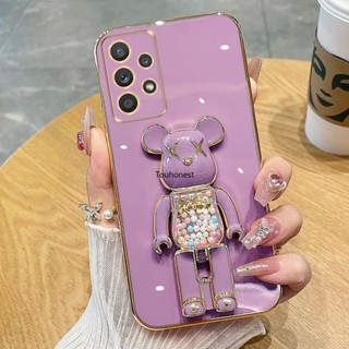 เคส Samsung Galaxy A33 A34 Cover Samsung A54 เคส Samsung A23 Case Samsung A53 เคส Samsung A73 Case Samsung A24 เคสโทรศัพท์มือถือ ซิลิโคนนิ่ม ลายการ์ตูนหมีน่ารัก พร้อมขาตั้ง สําหรับ