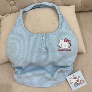 เสื้อกล้าม ลาย Hello Kitty สีฟ้า สีชมพู สไตล์เกาหลี สําหรับผู้หญิง 2023