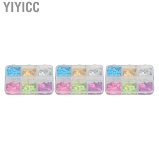 Yiyicc Acrilico Square Nail Sequins 6 Grids Mixed  Colorful Square Nail Art Glitter for DIY Nail Art Decoration Acrylic Nail