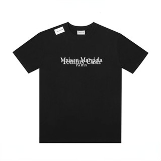 Maison Margiela เสื้อยืดแขนสั้น ผ้าฝ้ายแท้ พิมพ์ลาย สําหรับผู้ชาย และผู้หญิง