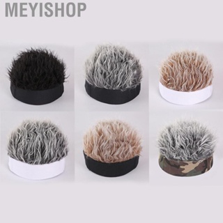 Meyishop Fake Hair Visors Hat   Funny Handsome Headband Wig Man Cotton  for Male for Parties