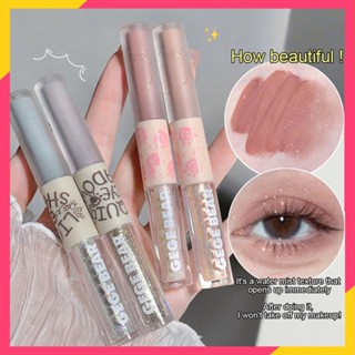 2 In 1 Gege Bear Flash Series Liquid Eyeshadow Face Make Up Highlighter Polarized Flash Lasting Lying Silkworm Brightens Glitter Pigment เครื่องสำอาง