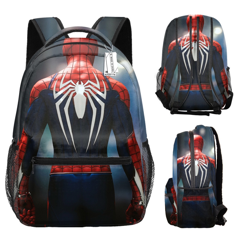 Spider-man กระเป ๋ าเป ้ สะพายหลังสําหรับเด ็ กนักเรียนโรงเรียนความจุขนาดใหญ ่ Breathable พิมพ ์ แฟชั ่ นบุคลิกภาพกระเป ๋ าอเนกประสงค ์