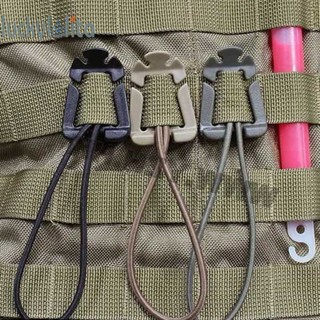 Molle คาราบิเนอร์ EDC หัวเข็มขัดยางยืด สําหรับกระเป๋าเป้สะพายหลัง 2 ชิ้น ต่อล็อต [luckylolita.th]