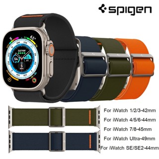 SPIGEN สายนาฬิกาข้อมือไนล่อน แบบยืดหยุ่น สําหรับ Apple Watch ultra 49 มม. 45 มม. 44 มม. 42 มม. iwatch S8/7/6/5/4/3/2/se