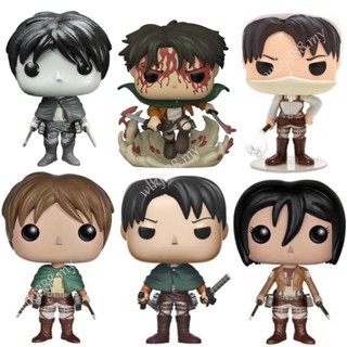 โมเดลฟิกเกอร์ Funko pop Attack on Titan 1169 359 Levi 20 Eren Jaeger Mikasa Ackerman สําหรับตกแต่งสํานักงาน