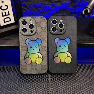 เคสโทรศัพท์มือถือแข็ง ลายหมีเลเซอร์ Bearbrick Gloomy XX สําหรับ iPhone 14 7 8 Plus 11 12 13 14 Pro Max X XR XS Max FTD