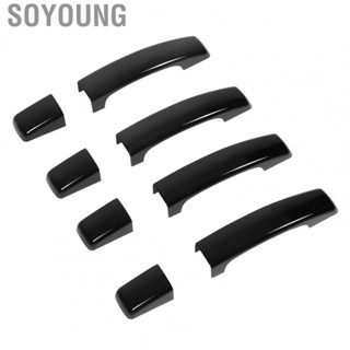 Soyoung Exterior Door Handle Trim  Glossy Black Outside Door Handle Cover Set Direct Fit Exquisite  for Car Decor