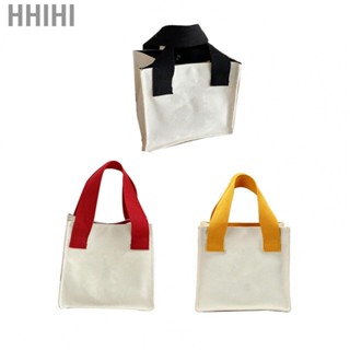 Hhihi Large  Suction Clasp Cute Pattern Foldable Portable Small Canvas Lunch Box Bag for Daily Use