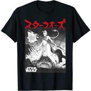 โอ้พระเจ้า1  เสื้อยืดแขนสั้น เสื้อยืด พิมพ์ลายกราฟิก Sar Wars Princess Leia Kanji Z1 สีดํา สําหรับผู้ใหญ่ ผู้ชาย ลายการ์