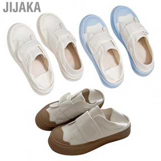 Jijaka Women Canvas Shoes  Standard Size Comfortable Toe Slip Resistant Fashionable Thick Rubber Soled Canvas Board Shoes  for Outdoor