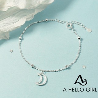 Lucky Hollow สร้อยข้อมือ เสี้ยว สร้างสรรค์ โซ่เงิน สร้อยข้อมือแฟชั่น ฤดูร้อน ป่า A HELLO GIRL