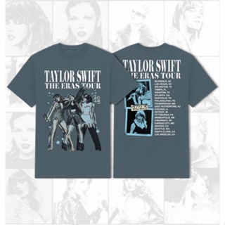 เสื้อยืดแขนสั้นลําลอง ผ้าฝ้าย ทรงหลวม พิมพ์ลาย Taylor Swift The Eras Tour 1989 ALBUM Merch แฟชั่นฤดูร้อน สําหรับผู้ชาย และผู้หญิง