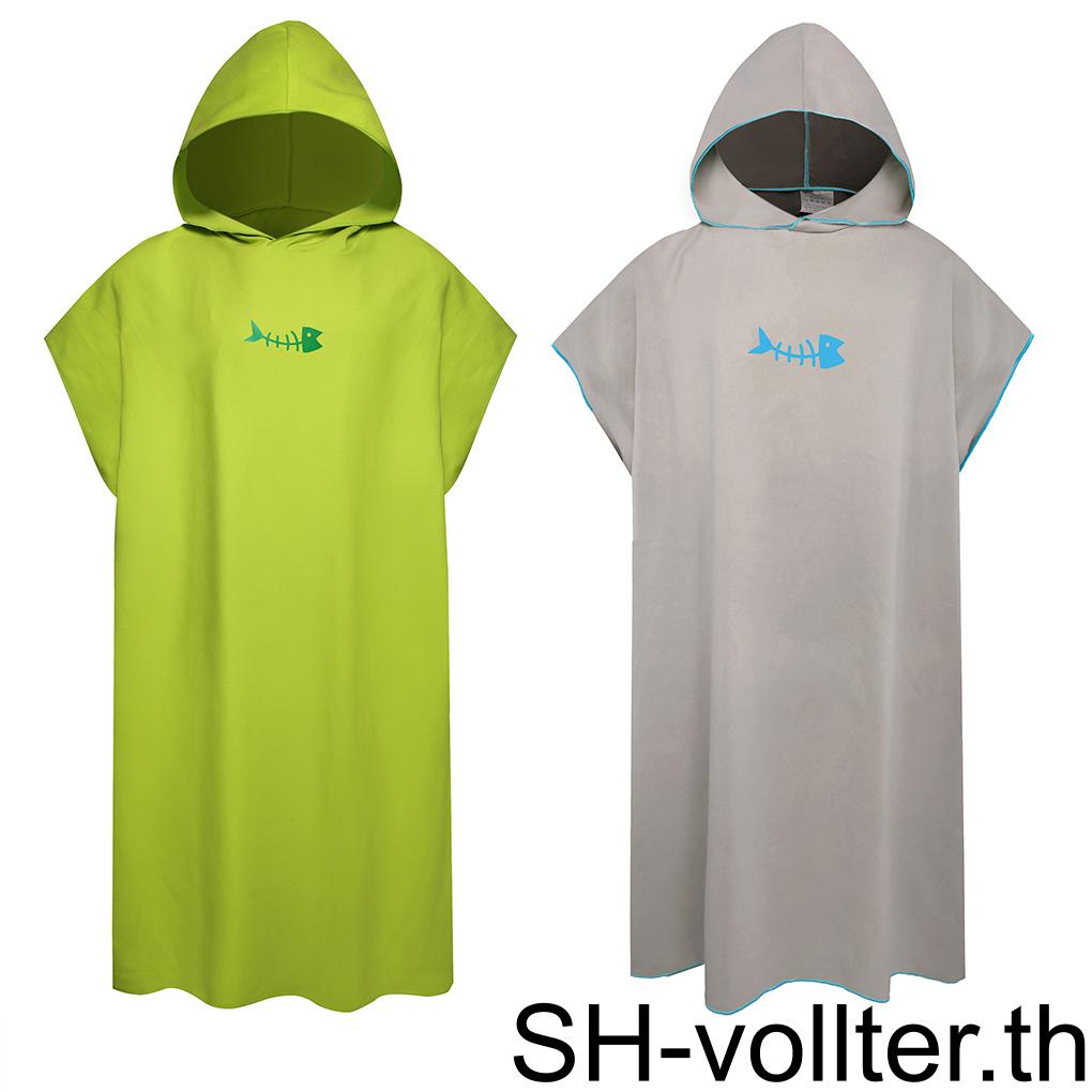 เสื้อคลุมอาบน้ํา โพลีเอสเตอร์ แห้งเร็ว เปลี่ยนได้ ไมโครไฟเบอร์ แขนสั้น ผู้ชาย ผู้หญิง มีฮู้ด ชายหาด ริมทะเล เสื้อคลุมว่ายน้ํา ผ้าขนหนู