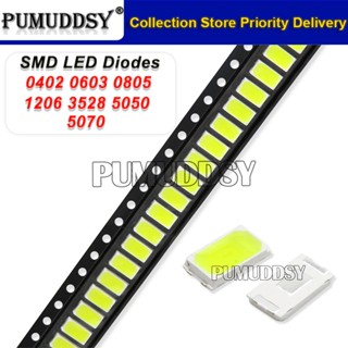 ไดโอด LED 3528 1210 SMD สีแดง สีเขียว สีฟ้า สีเหลือง สีขาว 100 ชิ้น