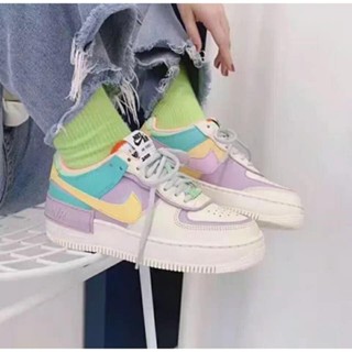 Airforce 1 Shadow macaron AF1 รองเท้าวิ่งลําลอง สไตล์เรโทร สําหรับผู้หญิง BQ9J