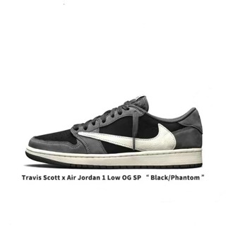 Ua Travis Scott X Air Jordan 1 รองเท้าผ้าใบลําลอง สําหรับผู้ชาย สีดํา IGN3