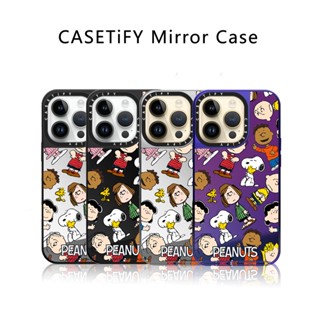 Casetify X เคสโทรศัพท์มือถือแบบกระจกแข็ง ลายโลโก้แกะสลักถั่วลิสง พร้อมกล่อง มีสายรัดด้านข้าง สําหรับ IPhone 12 13 14 Pro Max