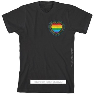 เสื้อยืดลําลอง แขนสั้น พิมพ์ลายหัวใจ Lesbian Lgbt สีรุ้ง ขนาดใหญ่ สไตล์วินเทจ สําหรับผู้ชาย