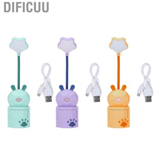 Dificuu Kids Reading Light Cartoon Bunny USB Omnidirectional Gooseneck Safe Durable