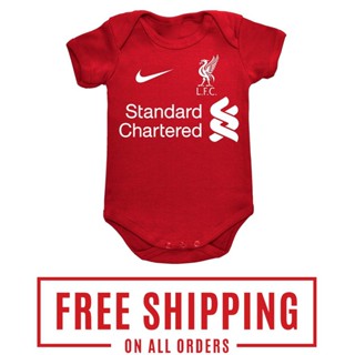 ชุดรอมเปอร์ ลาย Liverpool สีแดง สําหรับเด็กผู้ชาย และผู้หญิง อายุ 0 เดือน ถึง 18 เดือน 4 ฟุต