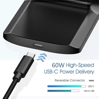(🚚ท้องถิ่น🚚) 60w Wireless Charger Stand Pad สําหรับ iPhone 15 14 13 12 11 Pro X XS Max XR Samsung S21 S20 Fast Charging Dock Station ผู้ถือโทรศัพท์