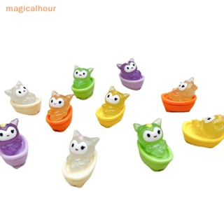 Magicalhour^^ ตุ๊กตาเรซิ่น รูปการ์ตูนคุโรมิน่ารัก เรืองแสง ขนาดเล็ก แฮนด์เมด DIY สําหรับตกแต่งของเล่นเด็ก 2 ชิ้น