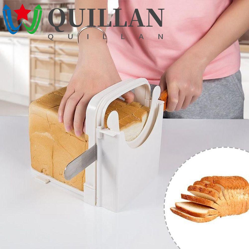 Quillan เครื่องหั่นขนมปัง แซนวิช แบบแมนนวล ปรับได้ พร้อมที่ตัด พลาสติก พับได้
