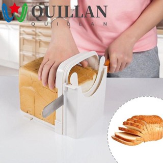 Quillan เครื่องหั่นขนมปัง แซนวิช แบบแมนนวล ปรับได้ พร้อมที่ตัด พลาสติก พับได้