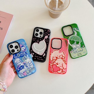 Casetify เคสโทรศัพท์มือถือแบบแข็ง กันกระแทก แต่งกลิตเตอร์ ลายสุนัข สําหรับ IPhone 11 12 13 14