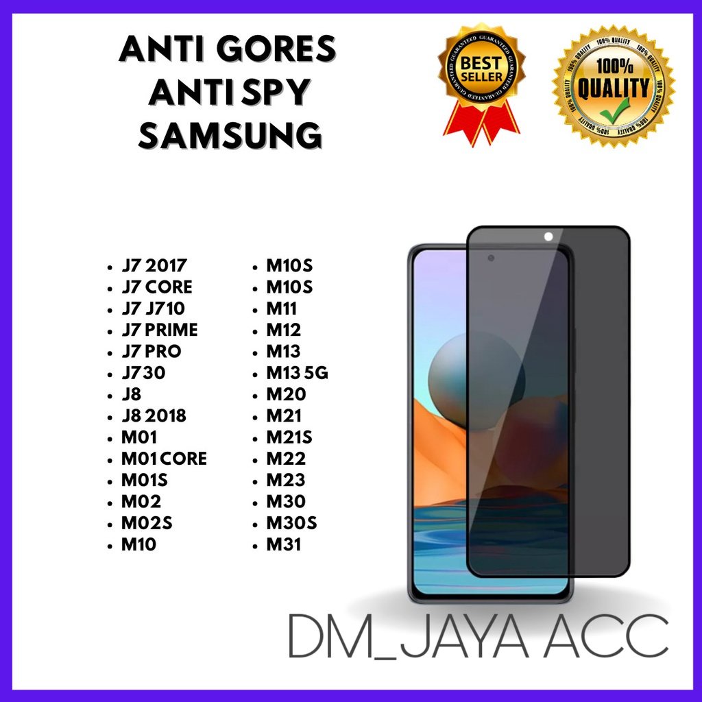 กระจกนิรภัยเซรามิค Spy-Anti Privacy SAMSUNG J7 2017-J7 CORE-J7-J710-J7 PRIME-J730-J8-J8 2018-M01-M01