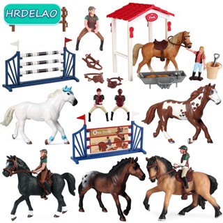 โมเดลม้าฟาร์มสัตว์ แอคชั่น Appaloosa Harvard Hannover Clydesdale Quarter Arabian Horse ของเล่นสําหรับเด็ก