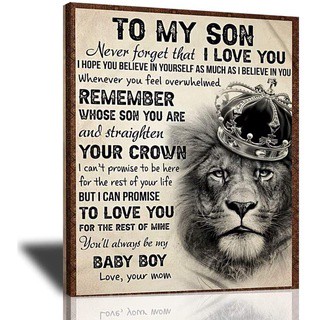 โปสเตอร์ผ้าใบ ลาย to My Son Lion King สีดํา และสีขาว สําหรับตกแต่งผนัง