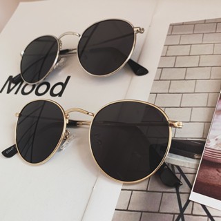 แว่นตากันแดด กรอบโลหะ ทรงวงรี ขนาดเล็ก ป้องกันรังสียูวี สไตล…