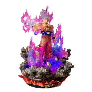 Spot Dragon Ball Super anime statue model GK Super instinct Wukong Silver character migat no ego 43cm statue toy statue