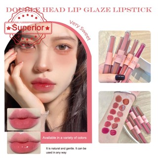 ลิปสติก ลิปกลอส หัวคู่ แบบโปร่งแสง สีขาว U2U8