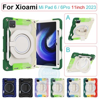 สําหรับ Xiaomi Pad 6 6Pro 11 นิ้ว 2023 360° เคสกันกระแทก แบบหมุนได้ พร้อมขาตั้ง สําหรับงานหนัก