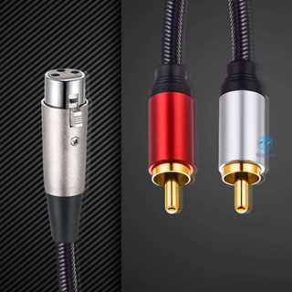 สายเคเบิลแยกสัญญาณเสียง XLR เป็น 2 RCA XLR เป็น 2 RCA Y แบบมืออาชีพ สําหรับเครื่องขยายเสียงหูฟัง