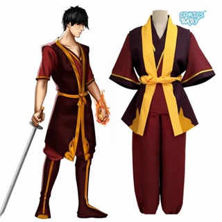 Avatar The Last Airbender Prince Zuko Cosplay Costume ขนาดพลัส เครื่องแต่งกายคอสเพลย์อะนิเมะ ชุดฮาโลวีน เสื้อผ้าผู้ชาย plus size Anime Halloween Uniform降世神通王子祖克